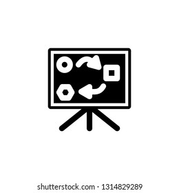 planning icon. strategy icon vector in black solid color with glyph style icon stock