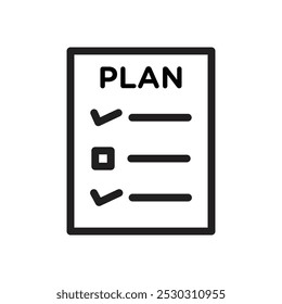 Planning icon Thin line art isolated