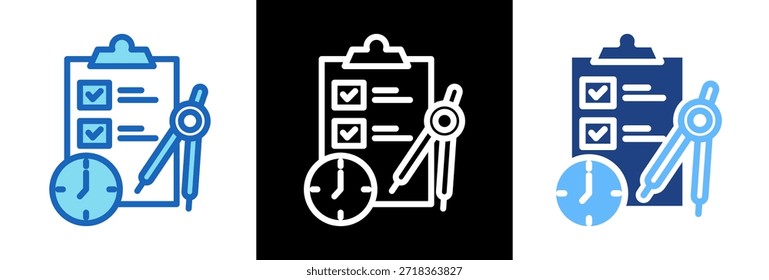 Planning Icon triplestyle Vector Illustration