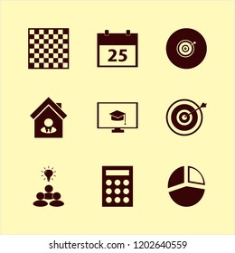 planning icon. planning vector icons set calculator, pie chart, group idea and house seller