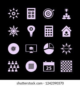 planning icon. planning vector icons set target, chess board, calendar and online education