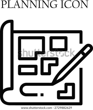 Planning icon vector illustration. Business strategy, task management, timeline and organization concept.