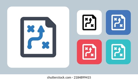 planning icon - vector illustration . Planning, Strategy, File, Document, Plan, Tactic, Training, Solution, Coaching, Strategic, line, outline, flat, icons .