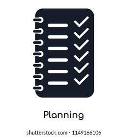 Planning icon vector isolated on white background for your web and mobile app design, Planning logo concept
