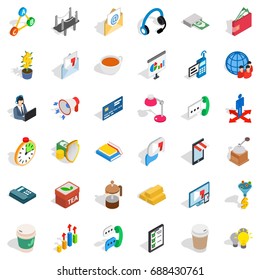  Planning icons set. Isometric style of 36 planning vector icons for web isolated on white background