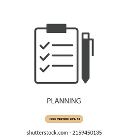 Planungssymbole für Vektorelemente für Infografiken