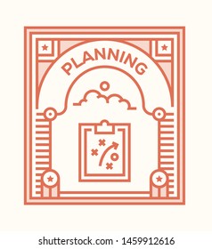 PLANNING AND ILLUSTRATION ICON CONCEPT
