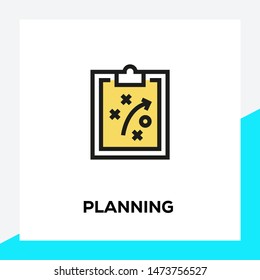 PLANNING AND ILLUSTRATION ICON CONCEPT