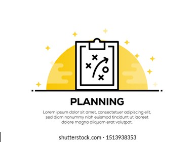 PLANNING AND ILLUSTRATION ICON CONCEPT