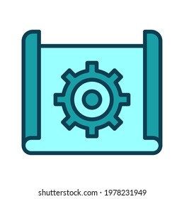 Planning, implementation, workflow icon vector image. Can also be used for cyber security. Suitable for use on web apps, mobile apps and print media.