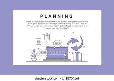 planning landing page. planning vector illustration