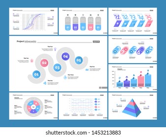 Planning line, bar and process charts. Business and marketing concept. Infographic design set can be used for workflow layout, diagram, annual report, presentation, web design.