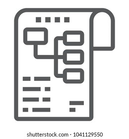 Planning line icon, development and business, business plan sign vector graphics, a linear pattern on a white background, eps 10.