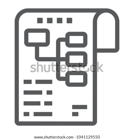 Planning line icon, development and business, business plan sign vector graphics, a linear pattern on a white background, eps 10.