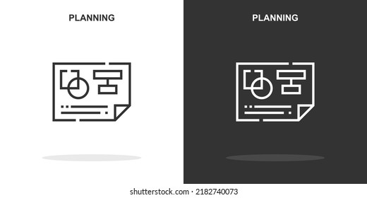 icono de línea de planificación. Estilo de contorno simple.signo lineal de planificación. Ilustración vectorial aislada en fondo blanco. EPS de trazo editable 10