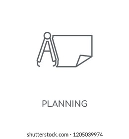 Planning linear icon. Planning concept stroke symbol design. Thin graphic elements vector illustration, outline pattern on a white background, eps 10.