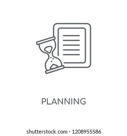Planning linear icon. Planning concept stroke symbol design. Thin graphic elements vector illustration, outline pattern on a white background, eps 10.
