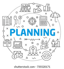 Planning Linear illustration slide for the presentation
