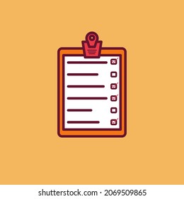 
Planning list board cartoon style icon illustration