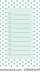 Planning list with a Starry Theme and Checkboxes