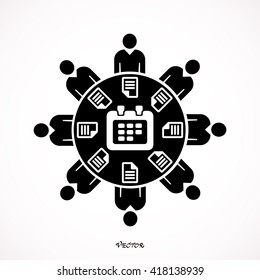 planning meeting vector icon