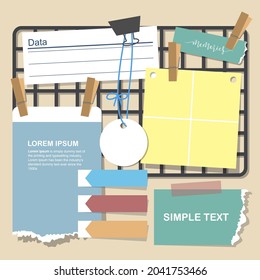 planning notes with element for remind your work, memo. vector, illustration design.