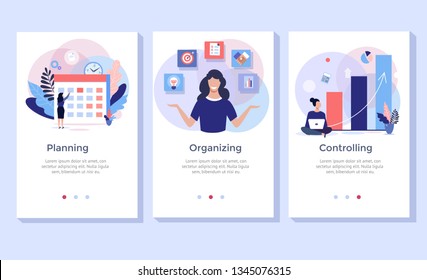 Planning and organizing concept illustration set, perfect for banner, mobile app, landing page