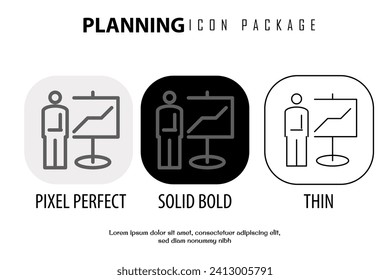 Planungs-Umrisssymbol für Vektordesign in verschiedenen Stilen perfekt