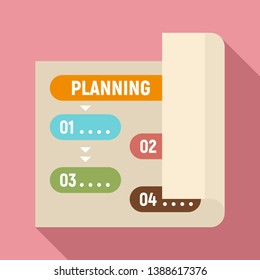 Planning paper icon. Flat illustration of planning paper vector icon for web design