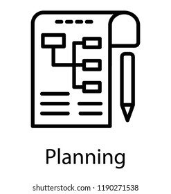 Planning paper with a pen