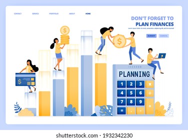 planning personal and company financial management. finance accounting. vector illustration concept can be use for landing page, template, ui ux, web, mobile app, poster ads, banner, website, flyer