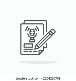 Planning Podcast line icon. Editable stroke and pixel perfect. Can be used for digital product, presentation, print design and more.