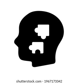 Planning puzzle icon.man,thinking (vector illustration)