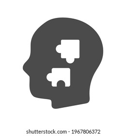 Planning puzzle icon.man,thinking (vector illustration)