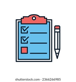 Icono de vector relacionado de planeación. Aislado sobre fondo blanco. Ilustración del vector