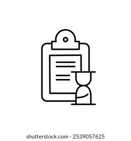 relatório de planejamento ícone de contorno fino vetor design bom para web ou aplicativo móvel