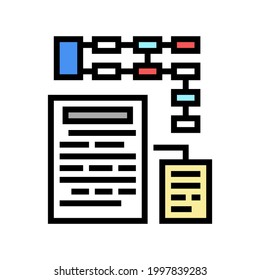 planning and reporting color icon vector. planning and reporting sign. isolated symbol illustration