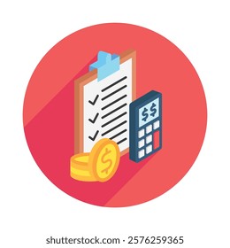 Planning rounded isometric 3D. use for modern concept, print, UI, UX kit, web and app development. Vector EPS 10, related to education, business, finance, investment.