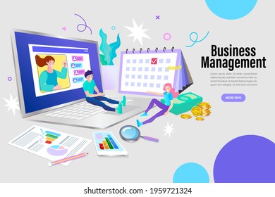 Planning schedule and calendar concept. business meeting and events organizing process office working. financing of creative projects. professional workers.  vector illustration.