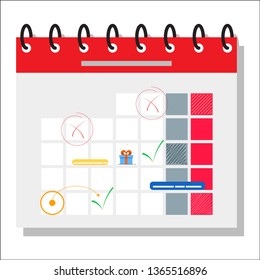 Planning schedule concept banner with characters. Can use for web banner, infographics, hero images. Flat isometric vector illustration isolated on white background.
