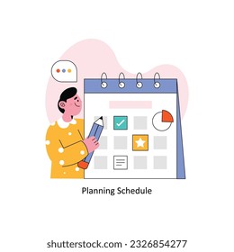 Planning Schedule  Flat Style Design Vector illustration. Stock illustration