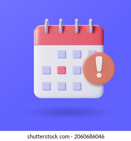 planning schedule icon concept, modern 3d calendar vector icon svg