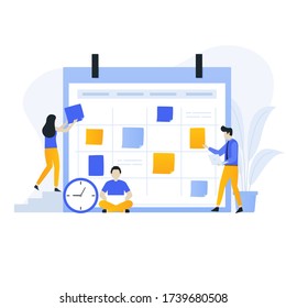 Planning Schedule for landing page. Modern flat design for websites, landing pages, mobile applications, posters and banners