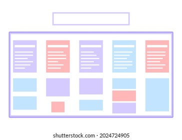 Planning schedule, list note on task board. Daily post, to do list, calendar on whiteboard. List, planner of event. Notice and memo in business time management. Vector flat illustration