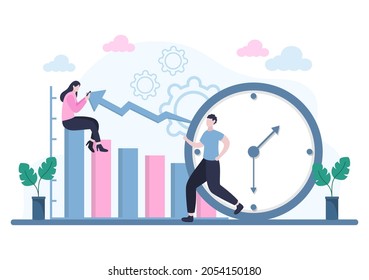 Planning Schedule or Time Management with Calendar Business Meeting, Activities and Events Organizing Process Office Working. Background Vector Illustration 