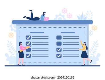 Planungsplan oder Zeitmanagement mit kalendar Business Meeting, Aktivitäten und Events Organisation Prozess Office Arbeit. Vektorgrafik im Hintergrund 