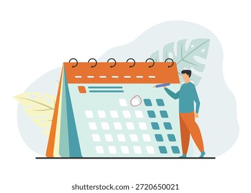 Programações de Planejamento e Definição de Datas Importantes para Melhor Gerenciamento de Tempo e Produtividade. Ilustração de ações