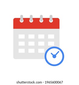 Planning scheduling calendar with hours Vector Illustration