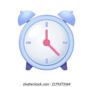 Planning and scheduling concept. Realistic 3d vector illustration. Cartoon alarm clock icon isolated on white background.