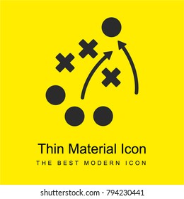 Planning soccer tactical sketch bright yellow material minimal icon or logo design